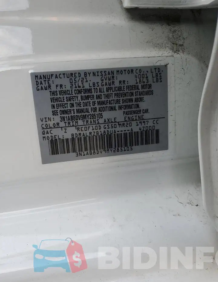 3N1AB8DV9MY285105 Photo# 12