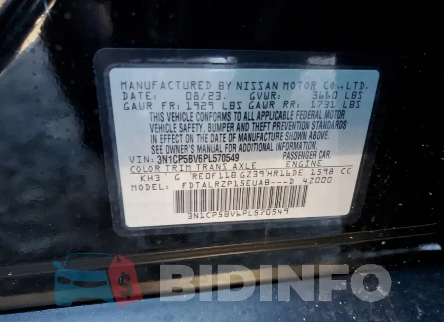 3N1CP5BV6PL570549 Photo# 12