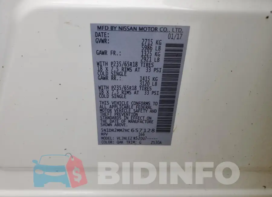 5N1DR2MM2HC657128 Photo# 13