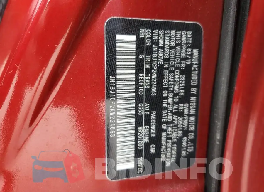 JN1BJ1CP2KW224863 Photo# 14