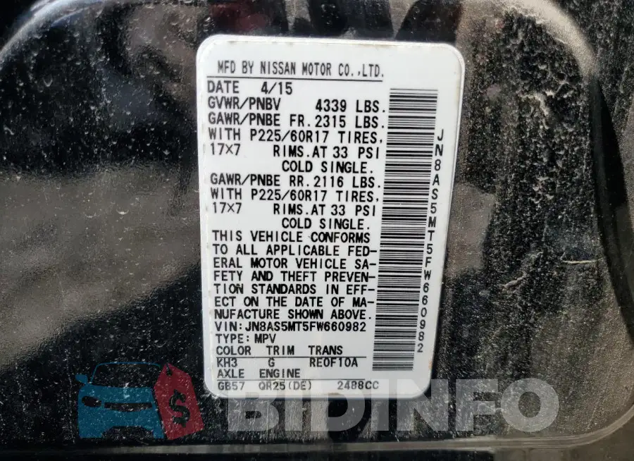 JN8AS5MT5FW660982 Photo# 12