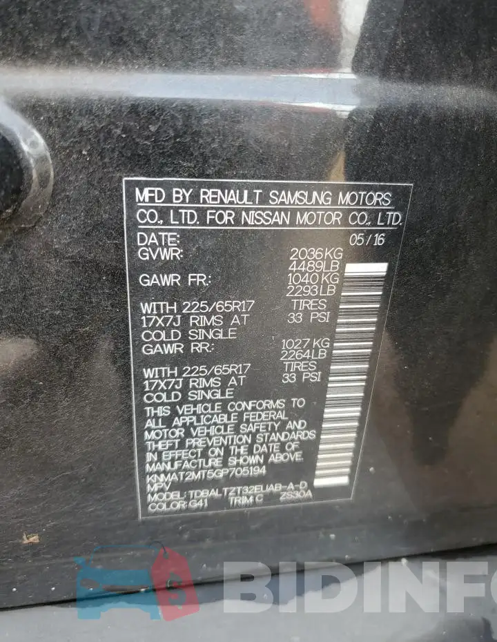 KNMAT2MT5GP705194 Photo# 13
