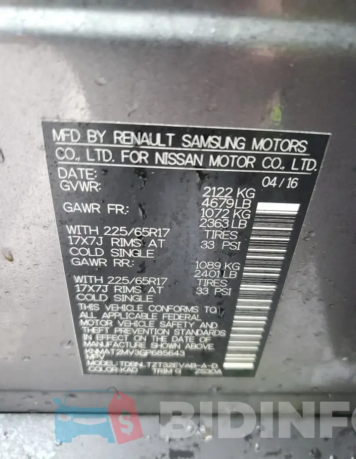 KNMAT2MV3GP685643 Photo# 13