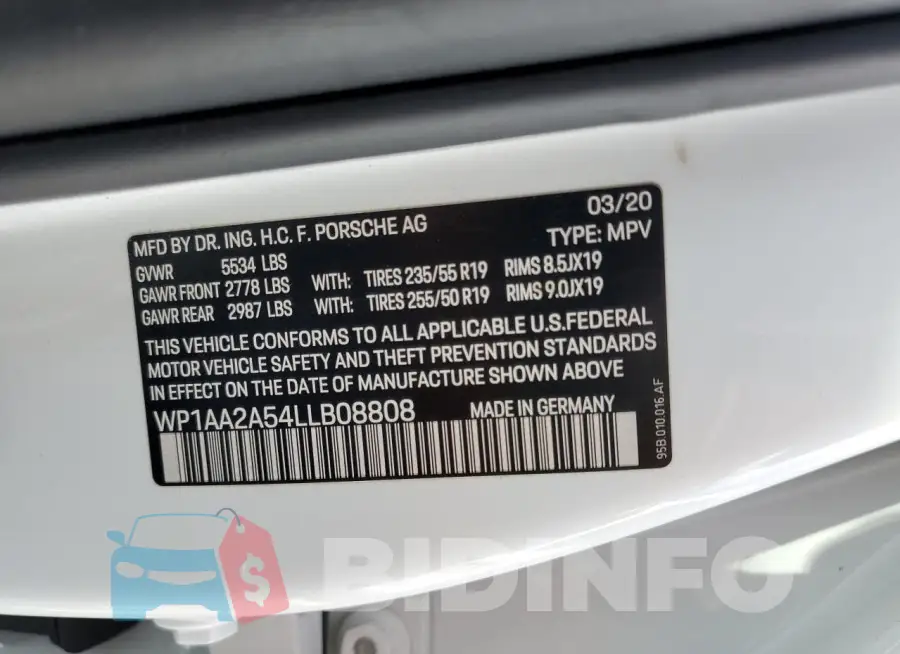 WP1AA2A54LLB08808 Photo# 13