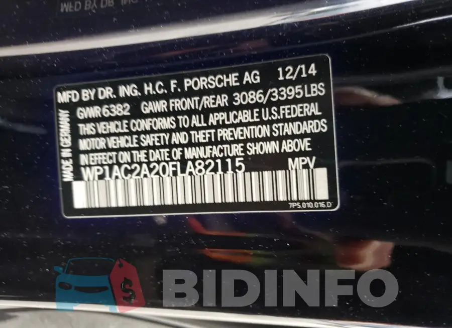 WP1AC2A20FLA82115 Photo# 13