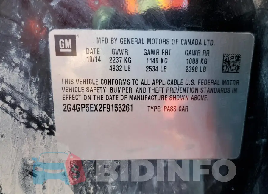 2G4GP5EX2F9153261 Photo# 12