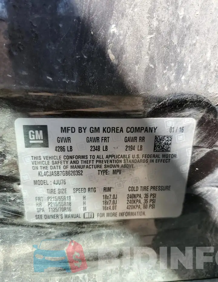 KL4CJASB7GB620352 Photo# 13