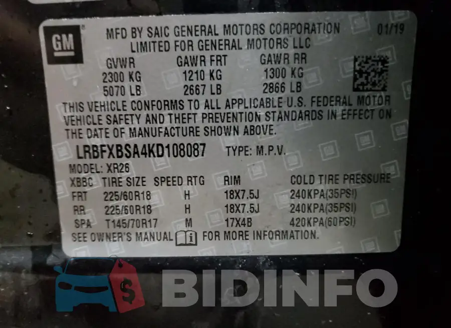 LRBFXBSA4KD108087 Photo# 13