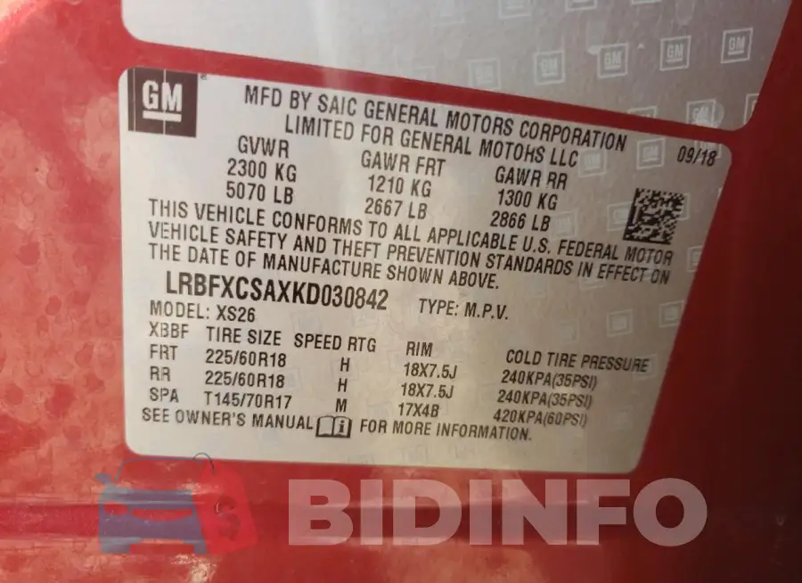 LRBFXCSAXKD030842 Photo# 13