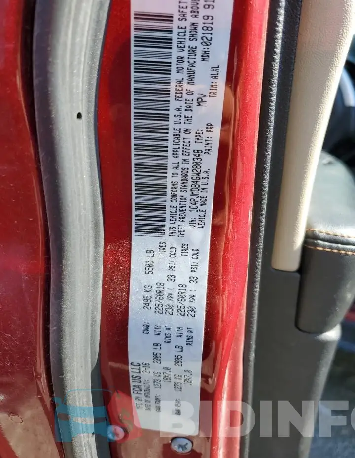 1C4PJMDB4GW280348 Photo# 12