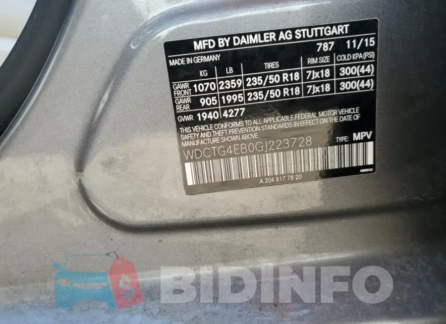 WDCTG4EB0GJ223728 Photo# 12