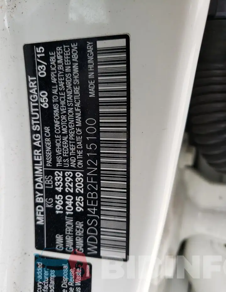 WDDSJ4EB2FN215100 Photo# 12