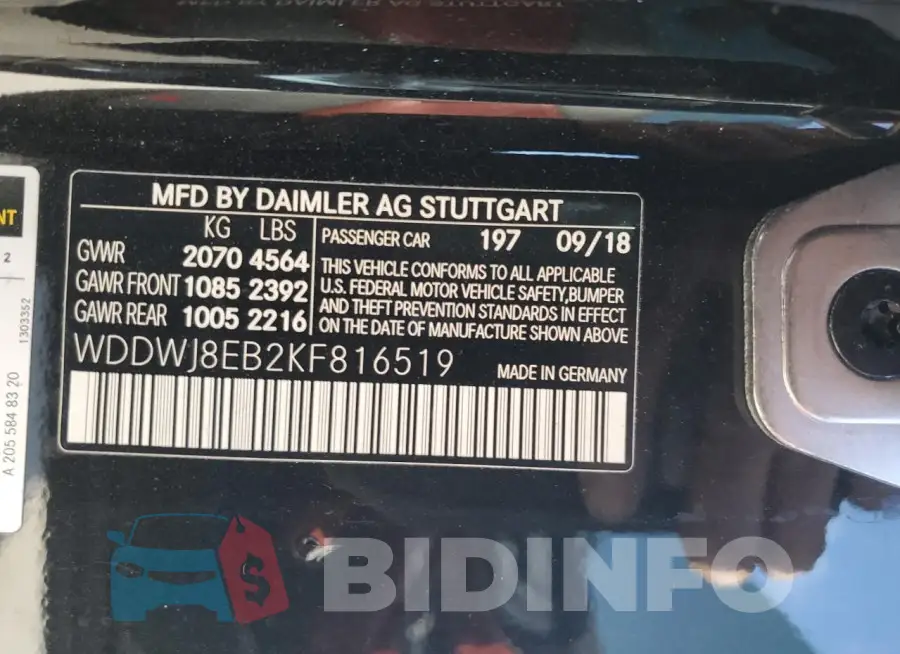 WDDWJ8EB2KF816519 Photo# 12