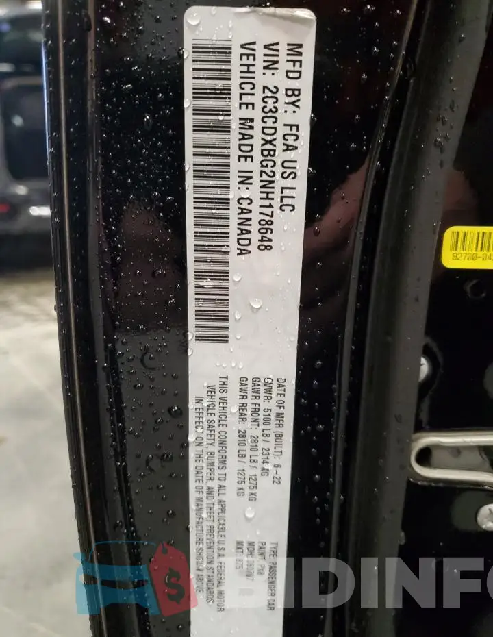 2C3CDXBG2NH178648 Photo# 13