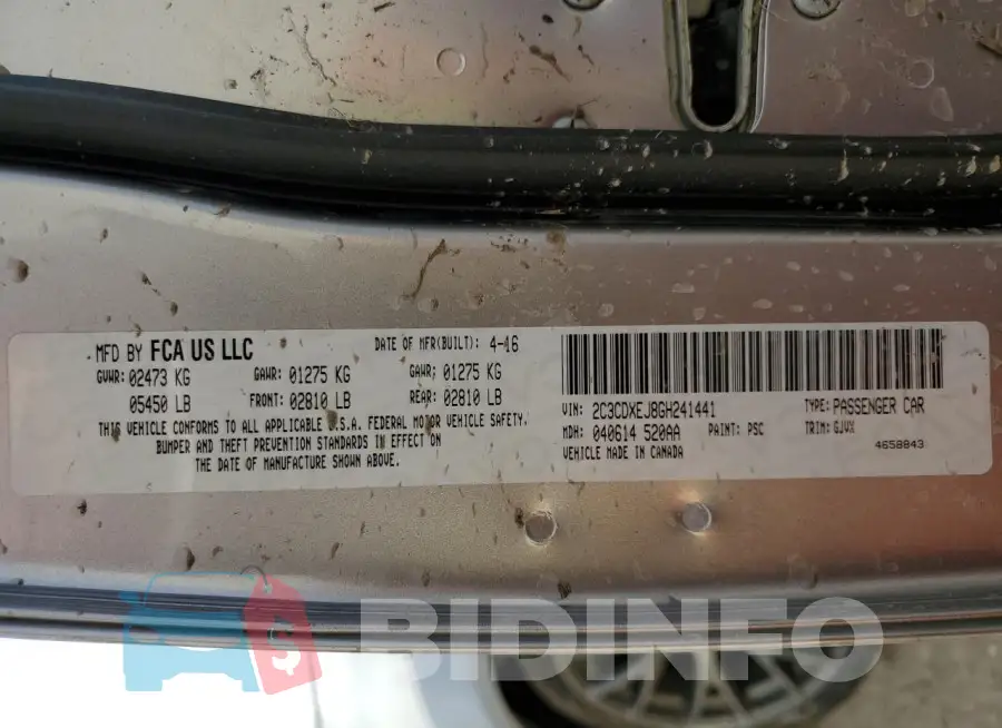 2C3CDXEJ8GH241441 Photo# 12