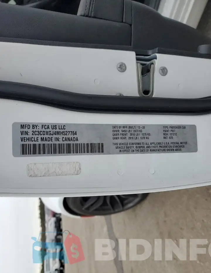 2C3CDXGJ4MH527764 Photo# 12