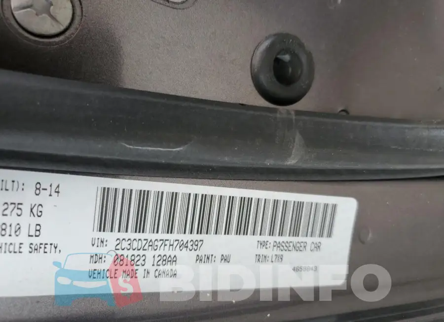 2C3CDZAG7FH704397 Photo# 12