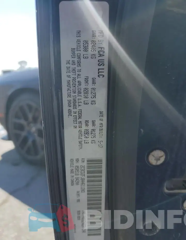 2C3CDZFJ8HH611203 Photo# 12