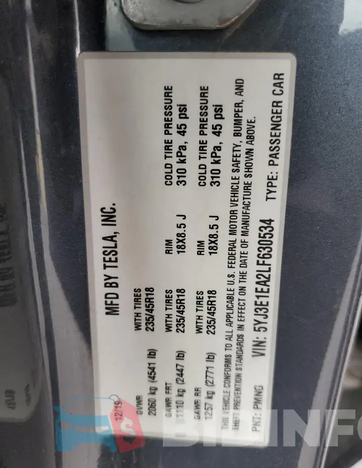 5YJ3E1EA2LF630534 Photo# 13