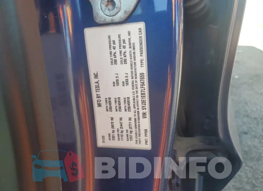 5YJ3E1EB7LF647659 Photo# 12