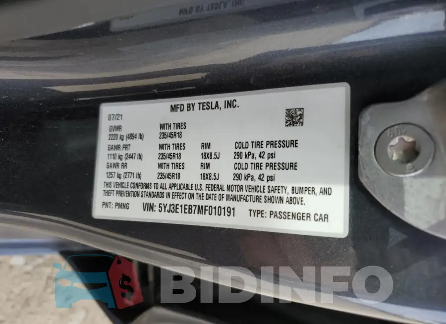 5YJ3E1EB7MF010191 Photo# 13