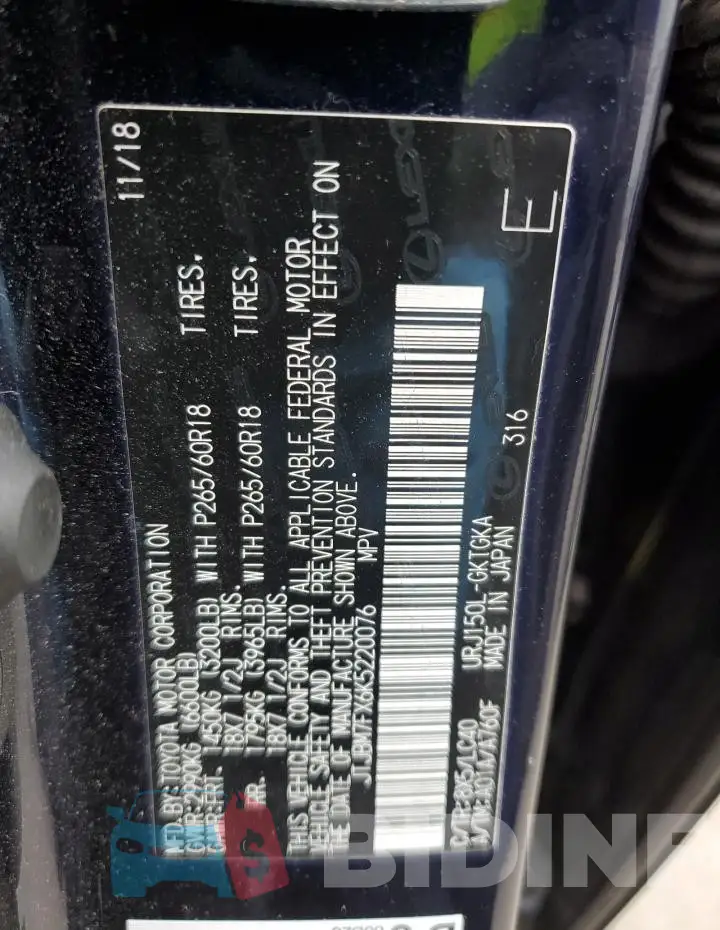 JTJBM7FX6K5220076 Photo# 13