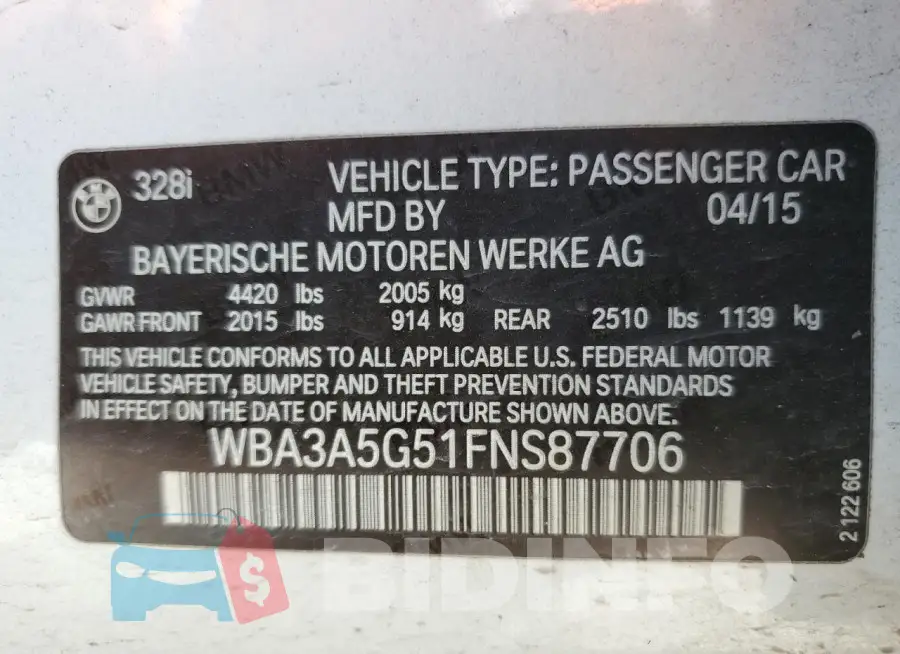 WBA3A5G51FNS87706 Photo# 12