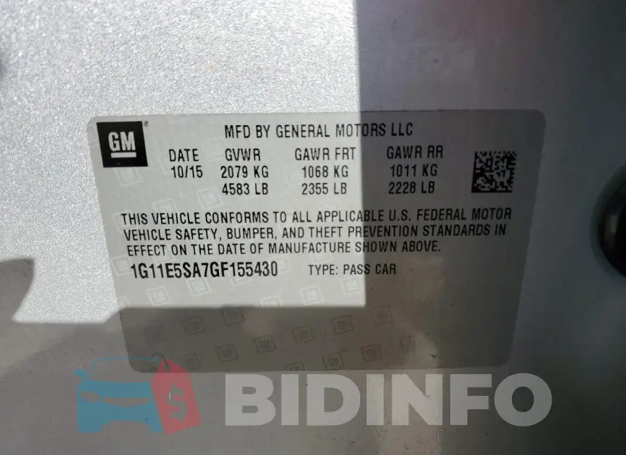 1G11E5SA7GF155430 Photo# 14