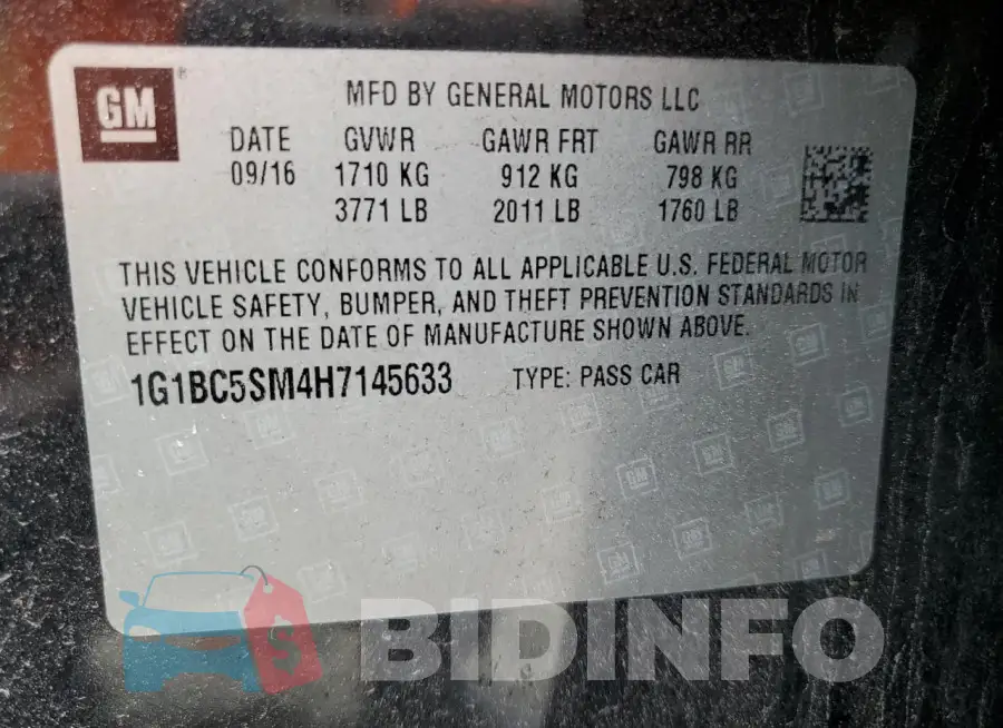 1G1BC5SM4H7145633 Photo# 13