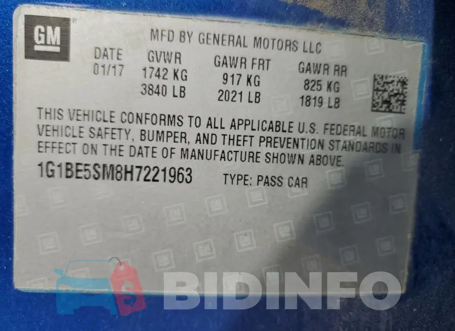 1G1BE5SM8H7221963 Photo# 12