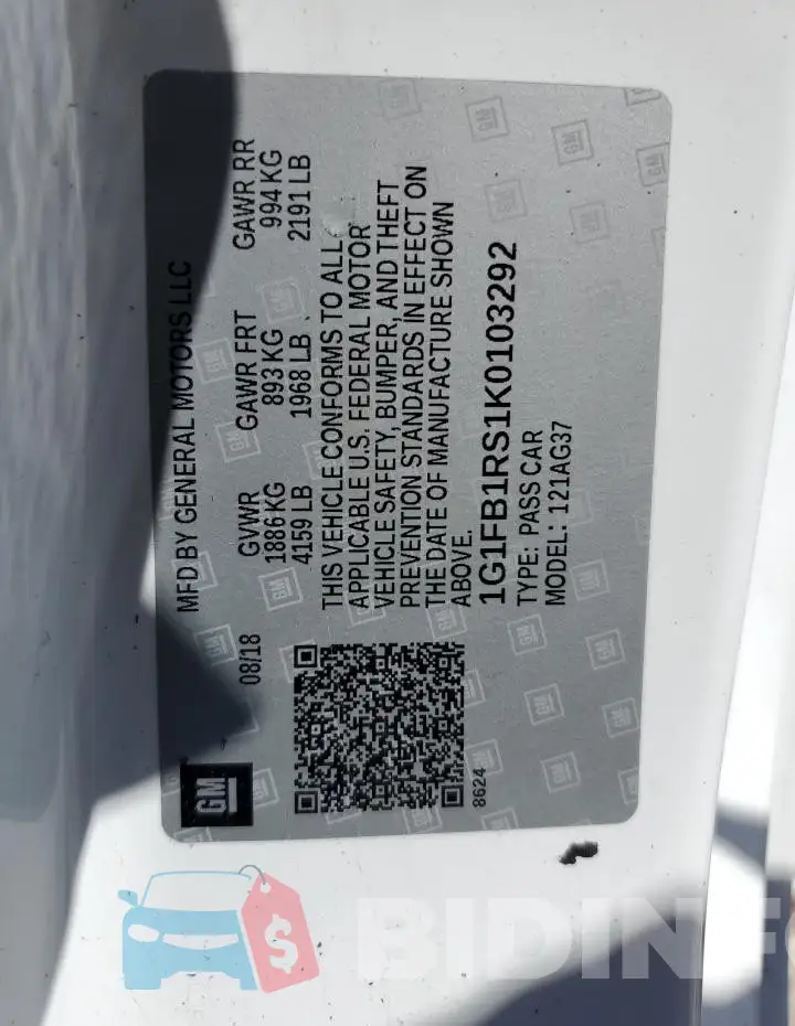 1G1FB1RS1K0103292 Photo# 13