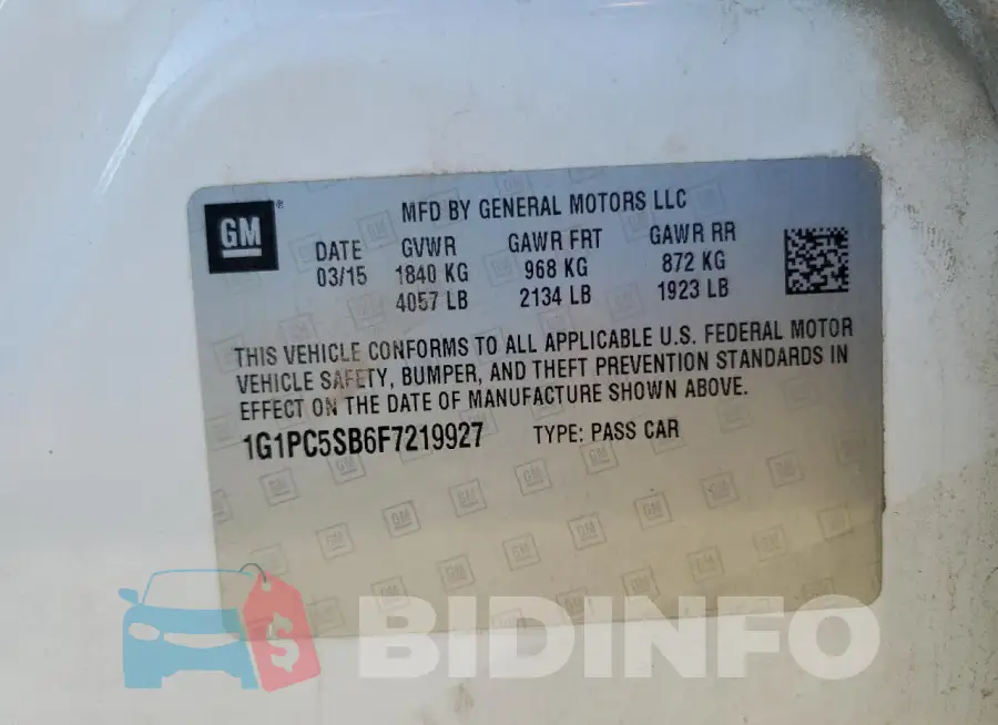 1G1PC5SB6F7219927 Photo# 12
