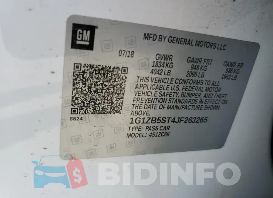 1G1ZB5ST4JF263265 Photo# 12
