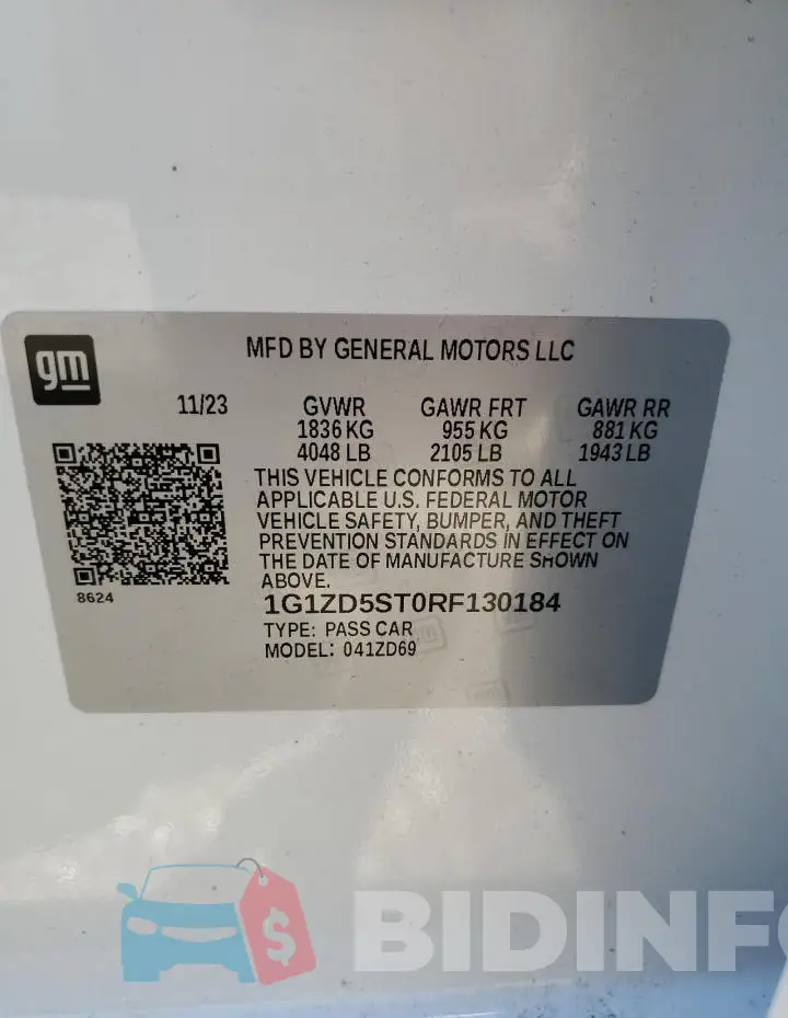 1G1ZD5ST0RF130184 Photo# 12
