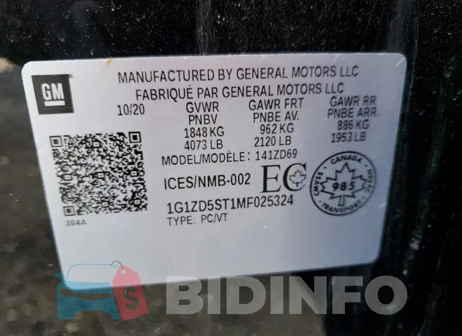 1G1ZD5ST1MF025324 Photo# 12