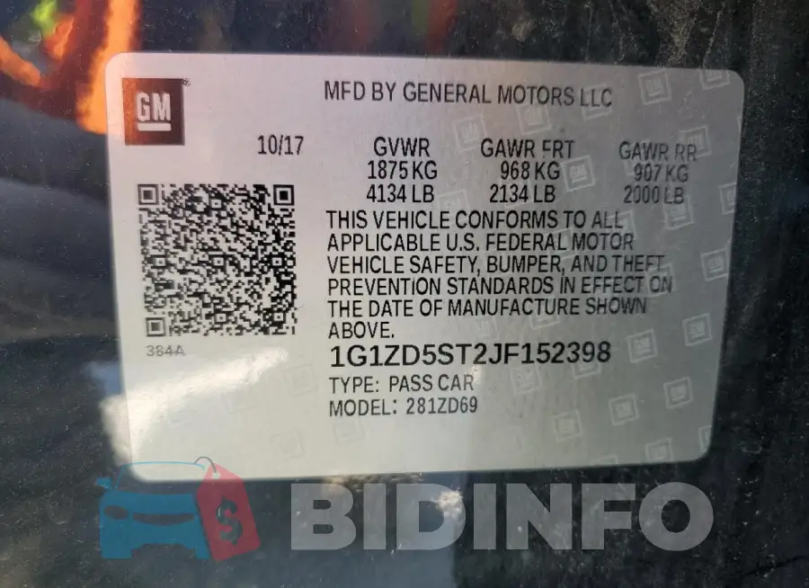 1G1ZD5ST2JF152398 Photo# 12