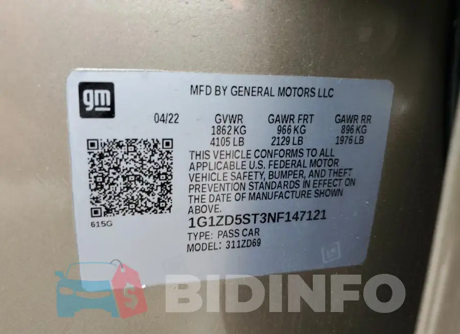 1G1ZD5ST3NF147121 Photo# 12