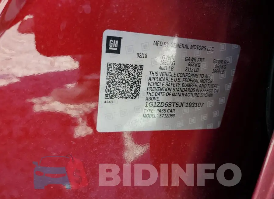 1G1ZD5ST5JF193107 Photo# 12