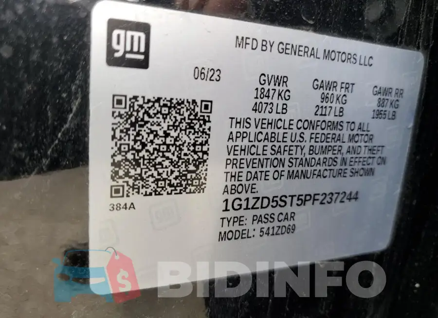 1G1ZD5ST5PF237244 Photo# 13