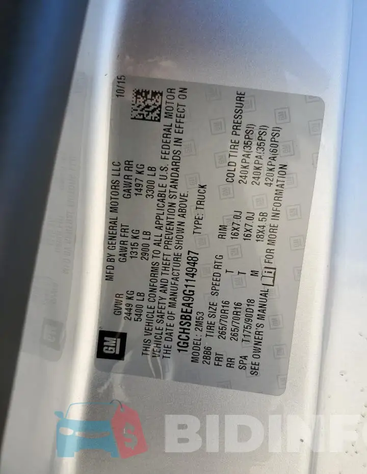 1GCHSBEA9G1149487 Photo# 12