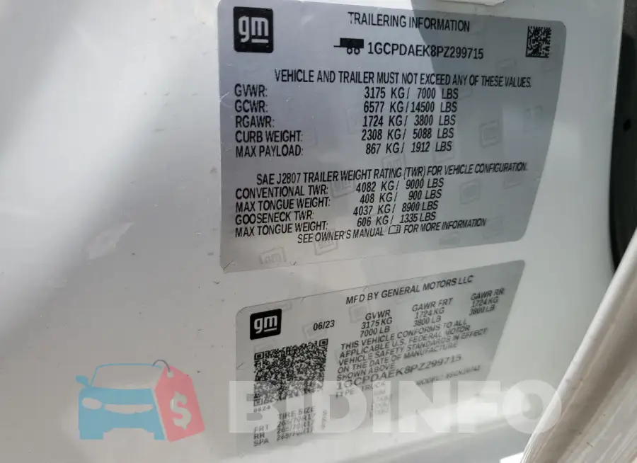 1GCPDAEK8PZ299715 Photo# 12