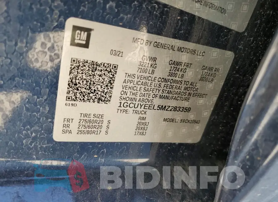 1GCUYEEL5MZ283359 Photo# 13