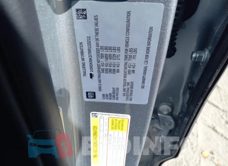 1GNSKNKD7RR133211 Photo# 12