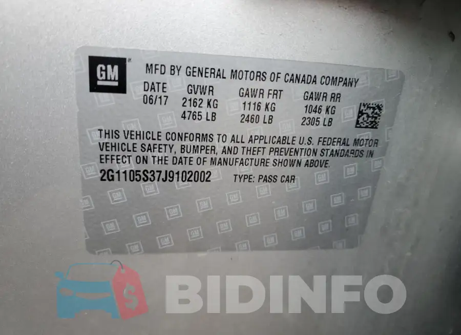 2G1105S37J9102002 Photo# 12