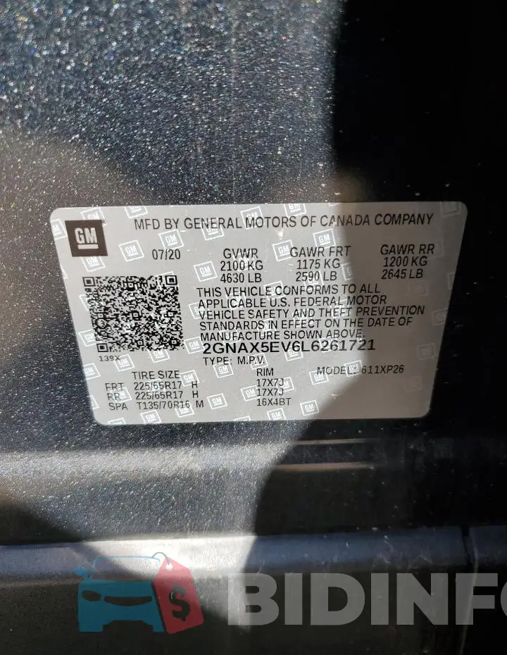 2GNAX5EV6L6261721 Photo# 12