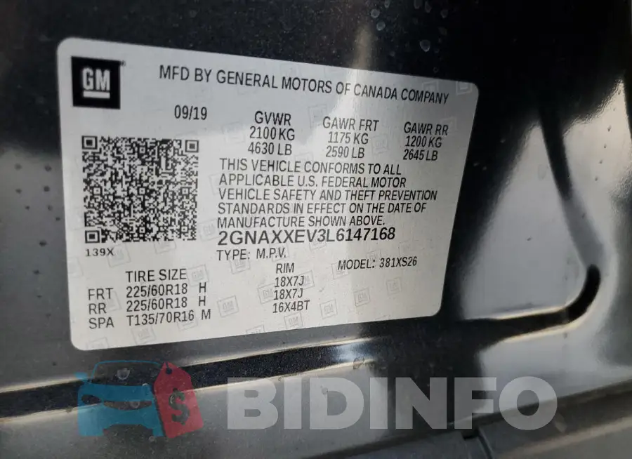 2GNAXXEV3L6147168 Photo# 13