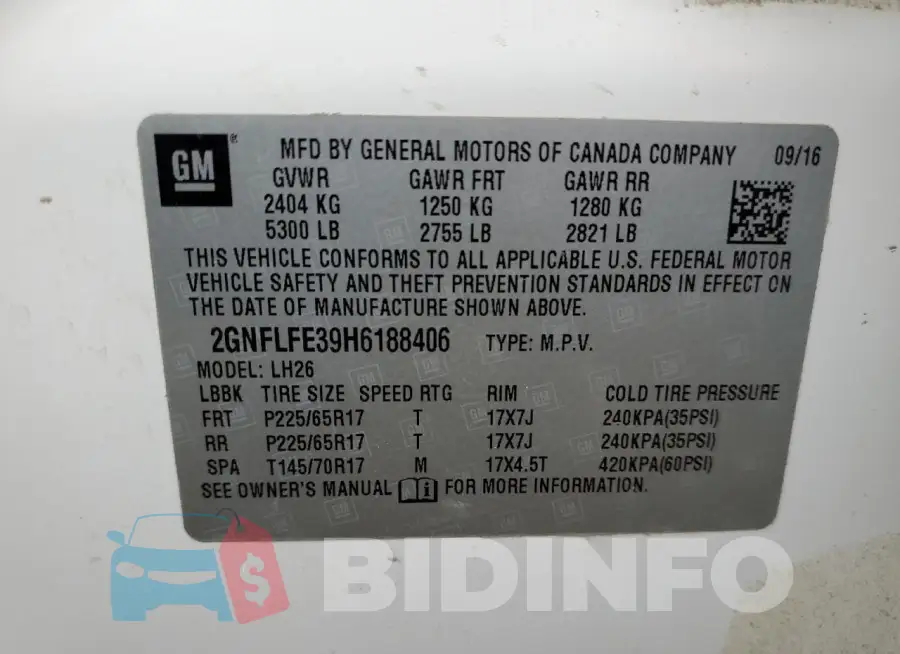 2GNFLFE39H6188406 Photo# 13