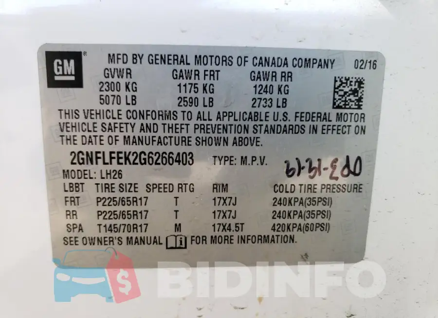2GNFLFEK2G6266403 Photo# 12
