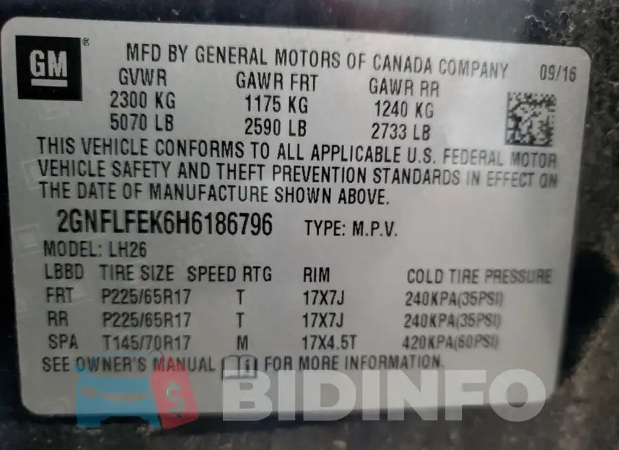 2GNFLFEK6H6186796 Photo# 13