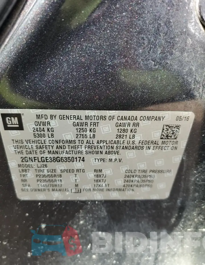 2GNFLGE38G6350174 Photo# 12